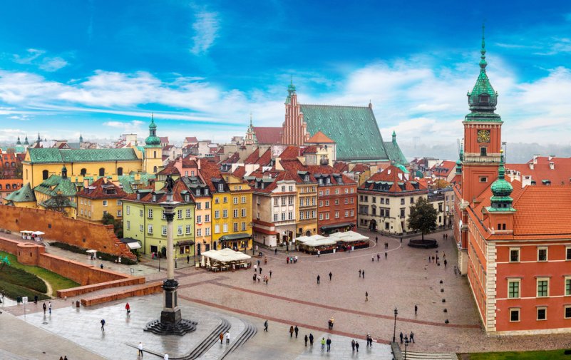 Замковая площадь самое интересное место в Варшаве