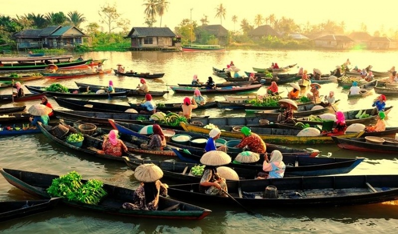 Плавучие рынки Банджармасина